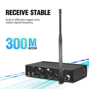 Système de monitoring intra-auriculaire sans fil portable 18 canaux ER-102 avec connecteur XLR métallique <span class=keywords><strong>pour</strong></span> enregistrement en studio, performances sur scène et musiciens - Product Image 2