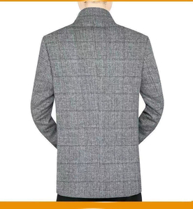 <span class=keywords><strong>Giacca</strong></span> Invernale da Uomo in Misto Lana con Collo alla Coreana, Foderata in Pile, Stile Corto, Termoisolante, Cappotto Casual - Product Image 6