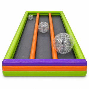 Piste de jeu gonflable Triple Lane Zorbie Track-FUN BOUNCE en PVC écologique pour l'extérieur - Product Image 1