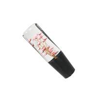Pommeau de levier de vitesse court en résine avec fleur sous-marine 10/15/20CM, pommeau de levier de vitesse transparent en cristal avec fleur naturelle, accessoires automobiles universels