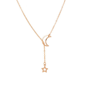 Collar con Colgante de Sol y <span class=keywords><strong>Luna</strong></span> en Acero Inoxidable, Diseño Trenzado, Accesorio de Joyería para Mujer - Product Image 1