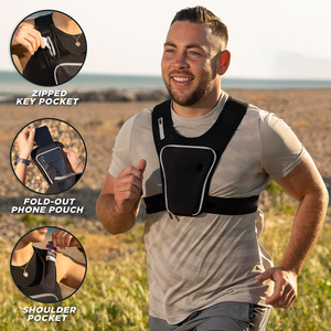 Chaleco Reflectante para Correr con Cinturón Ajustable de Neopreno Impermeable y Bolsillo para Teléfono - Product Image 4