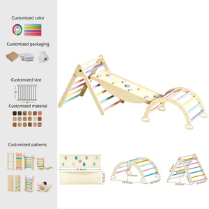 Juego de Juguetes Educativos para Interiores y Exteriores para Preescolar, Estructura de Escalada de Madera Montessori para Niños Pequeños - Product Image 1