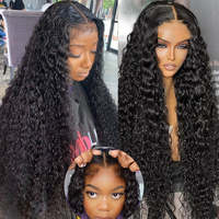 Wig 180% "depan penuh renda grosir Wig gelombang air Frontal 13x4 Wig rambut mentah rambut manusia renda depan rambut Brazilian