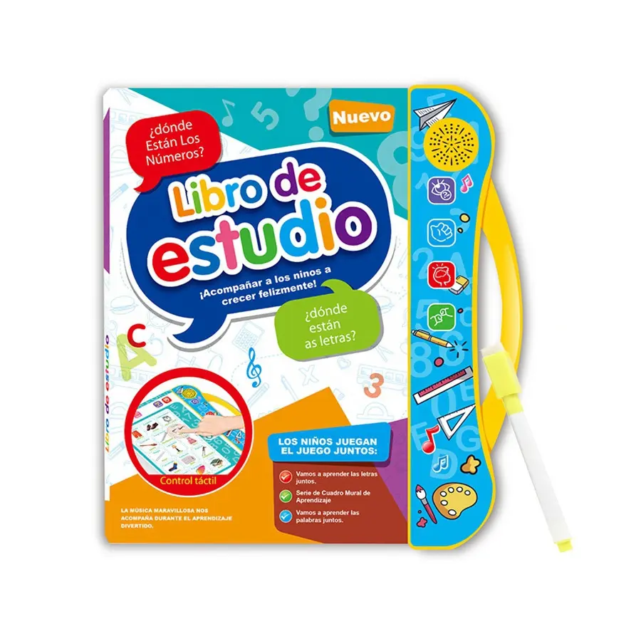 Education sound book Spanish and English bilingual language touch screen learning machine E book toys for kids children