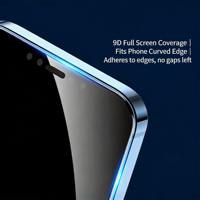 Protection d'écran en verre trempé 9H Premium 2.5D anti-espion, anti-traces de doigts, anti-rayures pour smartphone 17 Pro Max