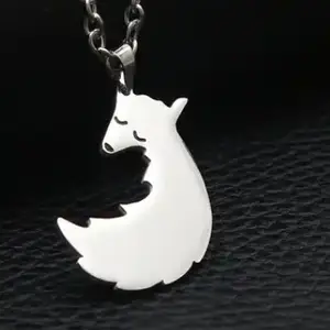 The Little Fox And The Wolf Hug The Pendant Stainless Steel Necklace Fashion Jewelry Custom Necklace Pendants For Necklace