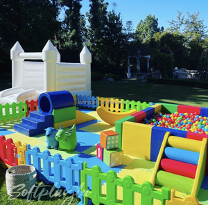 Équipement de <span class=keywords><strong>jeu</strong></span> pour enfants doux commercial aire de jeux souple en plastique blanc clôture de cour de <span class=keywords><strong>jeu</strong></span> extérieur doux parc pour enfants pour bébé - Product Image 3