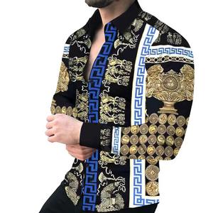 <span class=keywords><strong>Chemise</strong></span> Fleurie Décontractée <span class=keywords><strong>Homme</strong></span> <span class=keywords><strong>Pas</strong></span> Chère, Coupe Slim, Imprimée Style Européen et Américain, Vente en Gros - Product Image 4