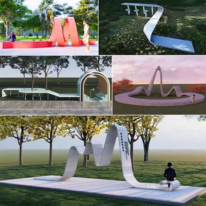 Banco Escultórico Personalizado para Exteriores, Asiento para Árboles, para Parques, Compras, Centros Comerciales, Silla de Ocio Pública con Forma Especial - Product Image 3