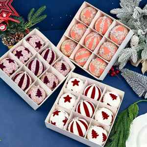 Cross-Border Baubles, Tree Ornaments, 8Cm Flocked <b>Gift</b> <b>Box</b> Hanging Decorations for <b>Christmas</b> Decor - Product Image 2