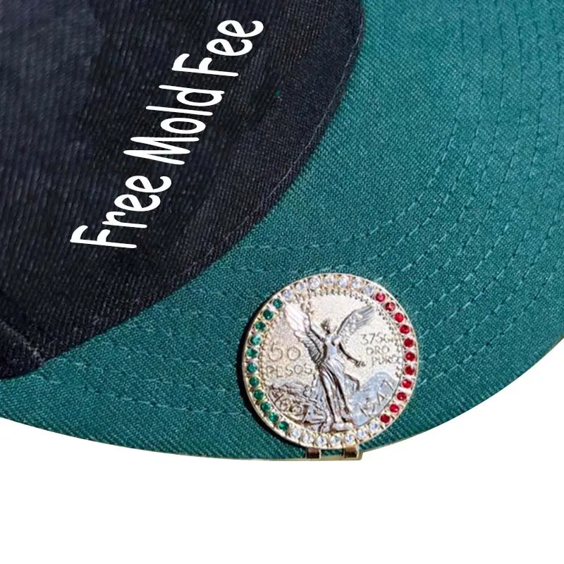 Upinstar Mexican Eagle All Glitter-blip Custom Logo Design Hat Clip Metal Enamel Pins Para Gorras Fitted Hat Pin For Hat