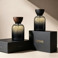 Flacon de parfum unique d'usine 30ML 50ML 100ML, flacon de parfum de luxe en verre, flacon de parfum rond noir dégradé avec boîte