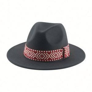 Ethnic Wind Woven Fedora <b>Hat</b> <b>for</b> Men <b>for</b> Party Business Casual and Outdoor <b>for</b> Autumn and Winter - Product Image 3