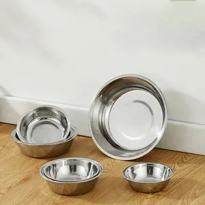 Grosir mangkuk air makanan hewan peliharaan desain sederhana mangkuk makanan anjing baja tahan karat
