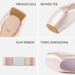 Zapatillas de Ballet Profesionales Color Oro Rosa para Bailarinas, Disponibles en EE. UU. y la UE - Product Image 6