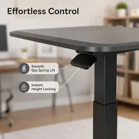 Table de chevet polyvalente à hauteur réglable pneumatiquement avec vérin à gaz, verrouillage instantané, base en acier robuste, gain de place