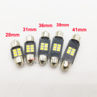 Ampoule LED C5W 28mm 31mm 36mm 39mm 41mm FT 3020 6SMD pour intérieur de voiture, plafonnier, lampe de lecture, lampe de porte, mini format, type Festoon, Canbus 12-24V