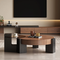 Table basse en bois de noyer de style italien minimaliste, design vintage de luxe, BTCT023, pour salon ou hôtel