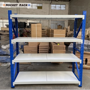 מדפי אחסון 200 ק\"ג, מדפי מוסך, מדפים מצופים באבקה, מערכת מדפים ממתכת למחסן - Product Image 2