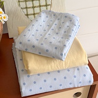 Ensemble de draps de lit 4 pièces en polyester imprimé à 100%, taille king, motif à pois, ensemble de literie en gros