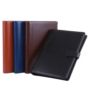 Folder Kulit A4 Padfolio Multifungsi, Perencana Notebook Cincin Binder A4 Folder File dengan Kalkulator