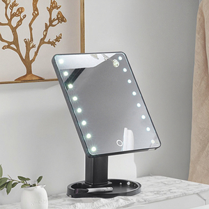 Portable Large 16/22 LED Lights Rechargeable Square Glass <strong>Vanity</strong> <strong>Mirror</strong> White Pink Black Desktop Cosmetic <strong>Mirror</strong> Tool - Product Image 1
