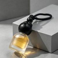 Bouteille diffuseur de parfum en verre dépoli transparent de 10 ml avec couvercle en bois vide et clip de ventilation pour voiture