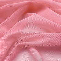 Tela Elástica de Nailon y Spandex Rosa Suave de Alta Calidad, Malla de Red Elástica, Tul Elástico para Vestidos, Sujetadores, Faldas de Baile y Prendas Moldeadoras