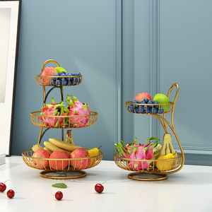 Dropshipping Porte-assiette à fruits <span class=keywords><strong>en</strong></span> métal Table à manger Rangement pour snacks Salon Table basse <span class=keywords><strong>Panier</strong></span> à fruits de bureau pour usage domestique - Product Image 4