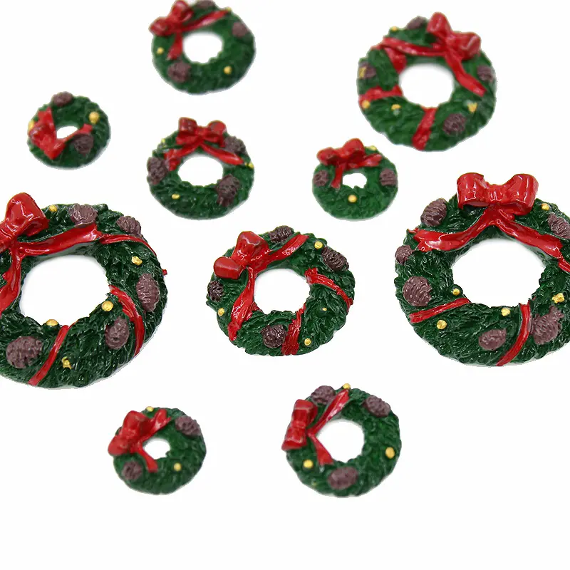 Brincos de resina verde de natal de alta qualidade para bonecas de enchimento de lodo, artesanato DIY, estojo de telefone, chaveiro de cabelo, decoração artesanal