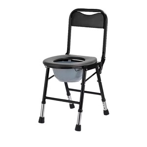 Commode Chair Foldable Portable Toilet Seat For Elderly Pregnant Women Hospital Use With <b>Foam</b> <b>Padding</b> - Product Image 2