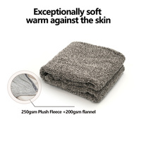 Plaid chauffant électrique en polaire sherpa et flanelle de polyester avec 4 niveaux de chaleur et minuterie de 4 heures, housse amovible et lavable, pour l'hiver