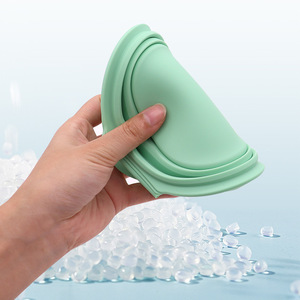 Bol double pliable en silicone écologique et portable pour chiens et chats, idéal pour les promenades et les voyages en extérieur, pour l'eau et la nourriture - Product Image 2