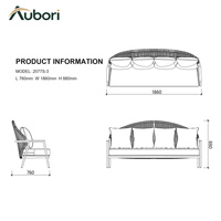 Ensemble de canapés d'extérieur avec accoudoirs en teck, structure en alliage d'aluminium, coussins moelleux, 3 places, 2 places, fauteuil pour jardin et terrasse