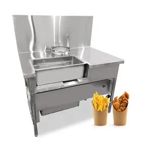 Cozinha Comercial Profissional Breading Chicken Working Table Mesa de panificação manual e elétrica para Fast Fried Food