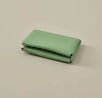 Dompet Koin Kulit Fashion, Dompet Lipat Kreatif dengan Kancing, Dompet Minimalis Kulit Asli, Tempat Kartu