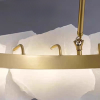 Lustre en marbre de style moderne et luxueux, luminaire créatif, suspensions uniques en albâtre, LED à intensité variable et orientables