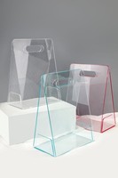 Vase décoratif en acrylique transparent minimaliste, utilisé comme objet décoratif de bureau ou panier à fleurs portable, design unique