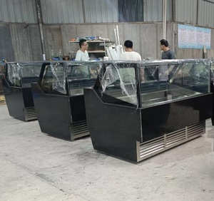 Congelador Exhibidor de Helados con Diseño OEM, Vidrio Cuadrado, Base de Acero Pintado o Mármol, Congelación Continua para Gelato - Product Image 4