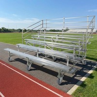 Gradas Temporales de Aluminio para Exteriores, 5 Filas, 60 Asientos, Diseño Modular, Certificación ASTM/NFPA, con Ruedas