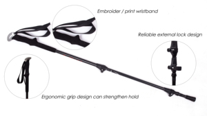 Bâtons <span class=keywords><strong>de</strong></span> <span class=keywords><strong>randonnée</strong></span> télescopiques pliables, pôle <span class=keywords><strong>de</strong></span> Trekking en fibre <span class=keywords><strong>de</strong></span> carbone, vente en gros, - Product Image 4