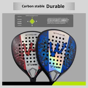 ไม้เทนนิส CWIN 4090 3K บอร์ดเน็ตแร็กเก็ต ไม้พาเดลเทนนิส พร้อมคาร์บอนไฟเบอร์ 3K ดีไซน์โปร่งใส น้ำหนักเบา - Product Image 5