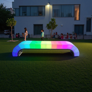 Nouveau design, banc lumineux LED incurvé en plastique alimenté par câble DC 24V, couleurs RGB, pour <span class=keywords><strong>jardin</strong></span>, patio, parc, extérieur - Product Image 4