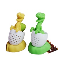 Fabriek Direct Siliconen Leuke Dinosaurus Baby Thee-ei Silicone Tea Filter Groothandel Theezeefje