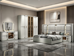 Ensemble de meubles de <span class=keywords><strong>chambre</strong></span> à coucher de luxe moderne en bois, avec coiffeuse de maquillage moderne de luxe, style français italien, taille king, complet pour filles, hôtel - Product Image 3