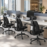 Chaise de bureau ergonomique noire de haute qualité pour fabricants, idéale pour les postes de travail prolongés, grande taille et ajustable