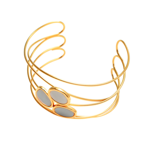 Fashion <b>Bangle</b> 316L Stainless Steel PVD Gold Plating Sustainable Resistant Multi Strand Design - Product Image 2