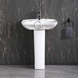 Modern High Quality Ceramic Sanitary Ware Pedestal <b>Basin</b> Bulk Purchase White Column <b>Basin</b> for Hotel Project - Product Image 3
