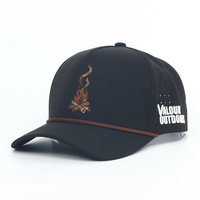 Casquette en nylon imperméable à visière incurvée avec logo brodé personnalisé et corde